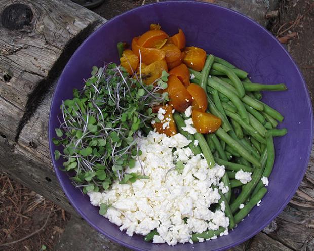 Green Beans, Feta, Golden Beets and Kale Shoots
