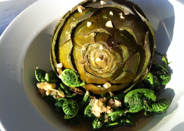 Artichoke and Fiddleheads PHOTO: Michael Godel
