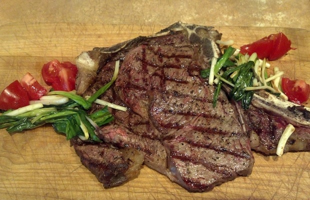Rib Steak and Ramps PHOTO: Michael Godel