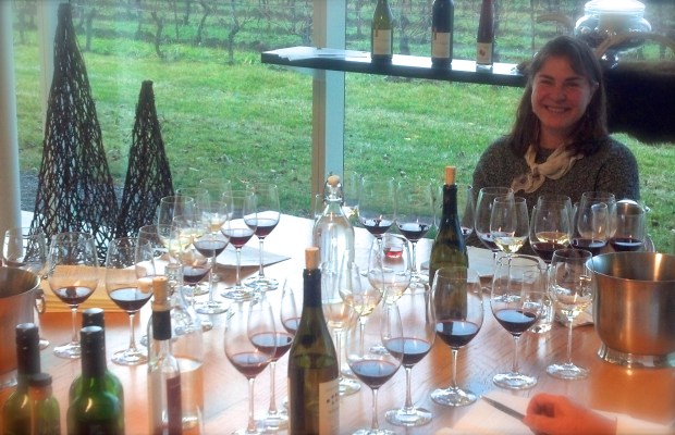 Ann Sperling in the Oak Room at Southbrook Winery