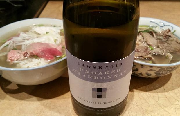 Tawse Unoaked Chardonnay 2013 with Pho Cuu Long Mien Tay