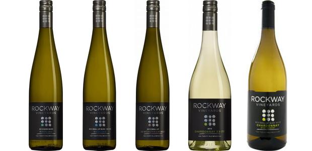 From left to right: Block Blend Riesling 2013, Small Lot Riesling Block 150 183 2013, Small Lot Gewürztraminer 2013, Chardonnay 23 77 2013 and Small Lot Block 12 110 Chardonnay Wild Ferment 2013