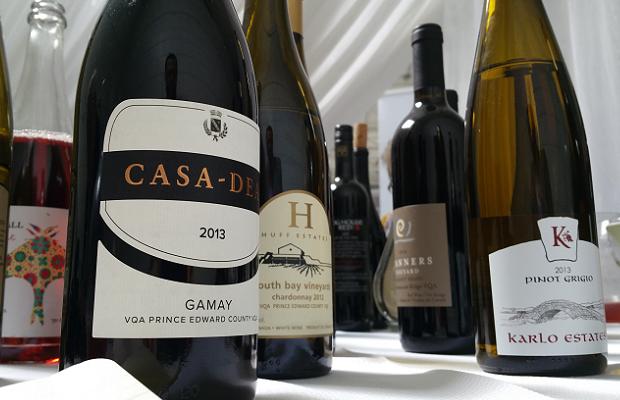 Casa Dea Gamay 2013, Huff Estates Chardonnay South Bay Vineyards 2012 and Karlo Estates Pinot Grigio 2013