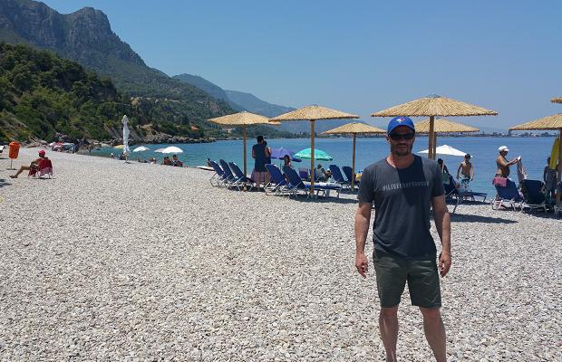 Godello on the beach at Pounta, Patras, Greece