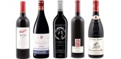 From left to right: Penfolds Bin 128 Shiraz 2013, Vina Real Gran Reserva 2008, Kenwood Jack London Vineyard Cabernet Sauvignon 2012, Burrowing Owl Cabernet Franc 2013 and Le Vieux Donjon Châteauneuf Du Pape 2013