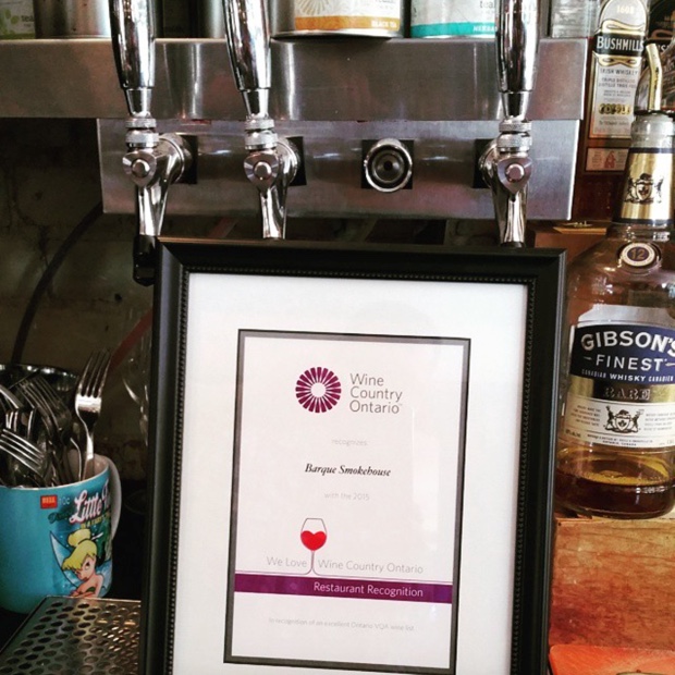 The pioneer for #vqa #wineontap feel good recognition from @winecountryont Thank you from @barquebbq #ontariowineweek #ontwine #drinkontario #pourontario